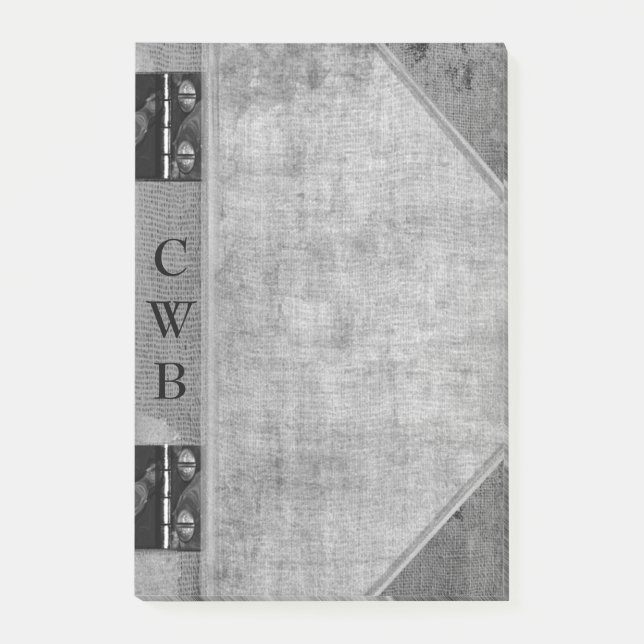 Bloco De Notas Monograma Legal do Livro Antigo da Sombra Addison (Frente)