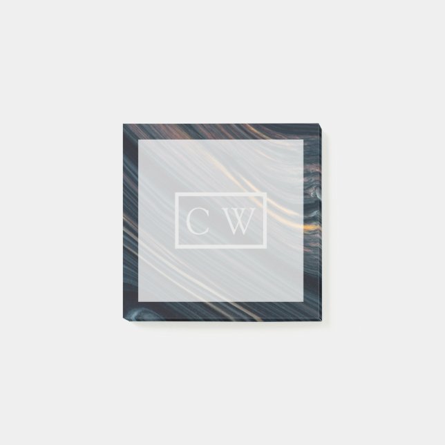 Bloco De Notas Monograma| Mahogany Goldsheen Obsidian (Frente)