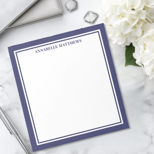 Bloco De Notas Monograma Minimalista Azul Marinho