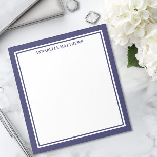Bloco De Notas Monograma Minimalista Azul Marinho