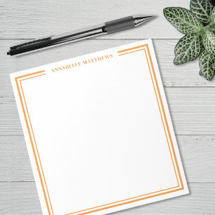 Bloco De Notas Monograma Minimalista Laranja