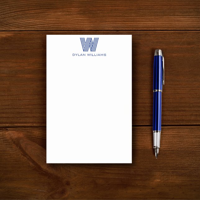 Bloco De Notas Monograma minimalista moderno (Criador carregado)