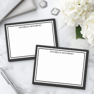 Bloco De Notas Monograma Minimalista Preto e Branco