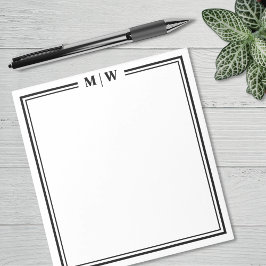 Bloco De Notas Monograma Minimalista Preto e Branco