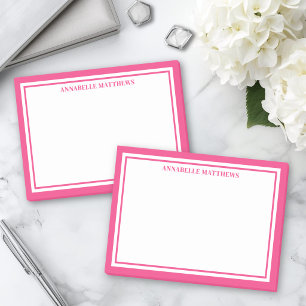 Bloco De Notas Monograma Minimalista Rosa