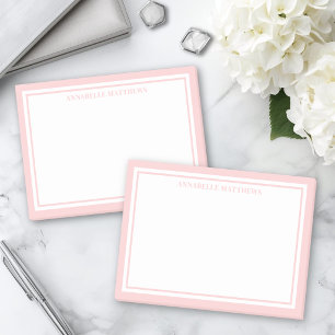 Bloco De Notas Monograma Minimalista Rosa Corado