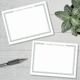 Bloco De Notas Monograma Minimalista Verde Sage