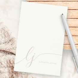 Bloco De Notas Monograma - Mínimo Mínimo Feminina - Rosa Rosa, Ma