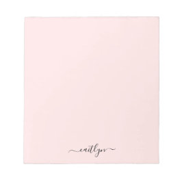 Bloco De Notas Monograma Moderno de Rosa Feminino Personalizado