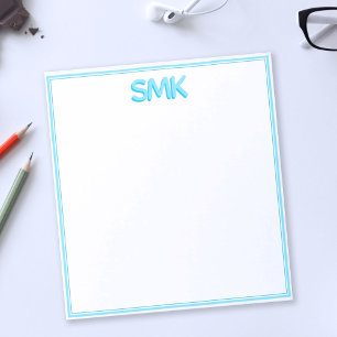 Bloco De Notas Monograma Moderno Inicial de Sombra Tendência com 