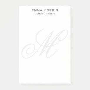 Bloco De Notas Monograma Moderno Simples Minimalista Simples