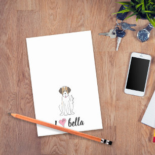 Bloco De Notas Monograma Moderno Simples Na moda Brown Black Dog