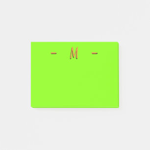 Bloco De Notas Monograma Neonesque Verde e Laranja