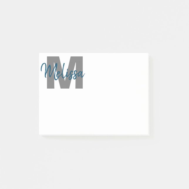 Bloco De Notas Monograma Personalizado (Frente)