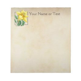 Bloco De Notas Monograma Personalizado de Daffodil Amarelo