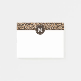 Bloco De Notas Monograma Personalizado de Impressão Castanho e Le