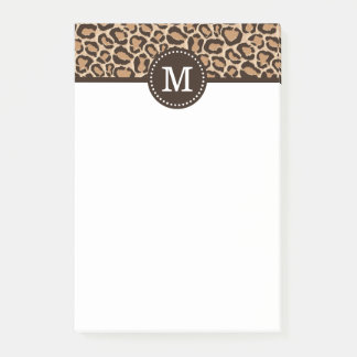 Bloco De Notas Monograma Personalizado de Impressão Castanho e Le