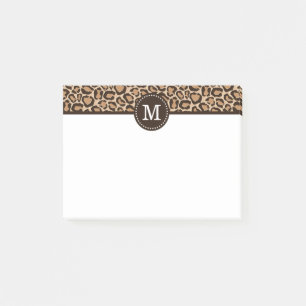 Bloco De Notas Monograma Personalizado de Impressão Marrom e Leo