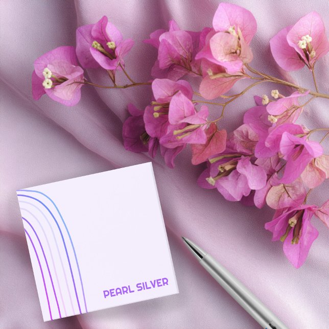 Bloco De Notas Monograma Personalizado de Linhas de Curva Feitas  (Handmade Curve Lines CUSTOM Monogram Personalized Post-it Notes
)