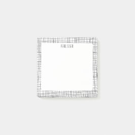 Bloco De Notas Monograma PERSONALIZADO de Linhas de Grade Manuscr