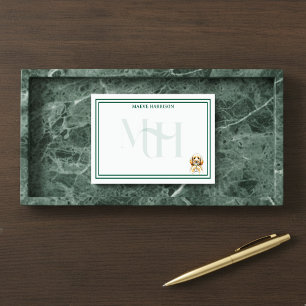 Bloco De Notas Monograma Personalizado, Desenho Ouro Mão Desenhad