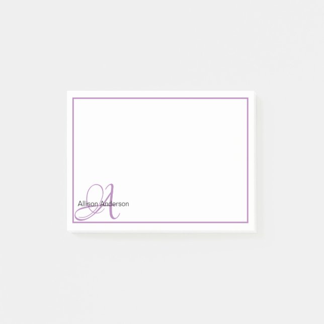 Bloco De Notas Monograma personalizado e nome (Frente)