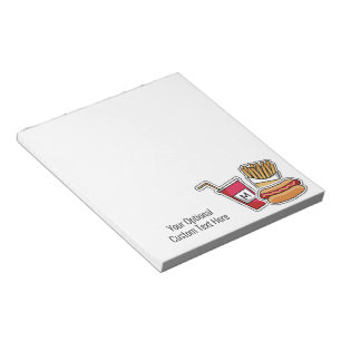 Bloco De Notas Monograma personalizado e texto Cachorros quentes