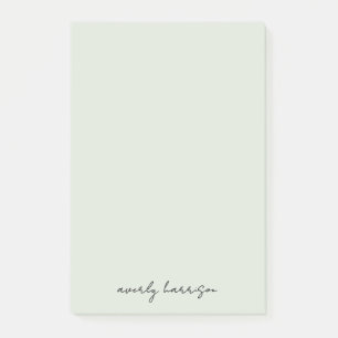 Bloco De Notas Monograma Personalizado Light Sage Chic Minimalist