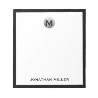 Monograma preto e prata de luxo simples