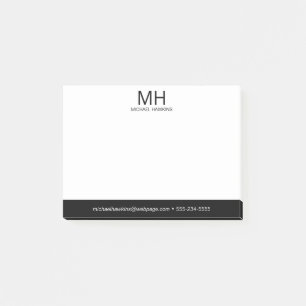 Bloco De Notas Monograma Preto Masculino