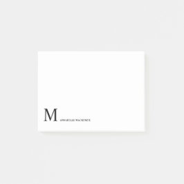 Bloco De Notas Monograma preto minimalista clássico moderno e sim