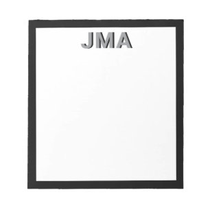 Bloco De Notas Monograma preto moderno simples