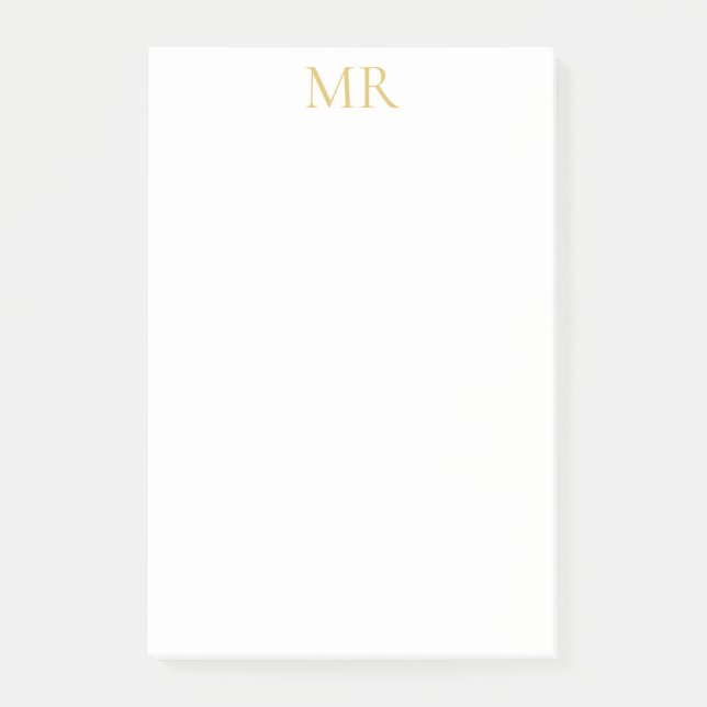 Bloco De Notas Monograma Profissional Minimalista Nome Simples (Frente)