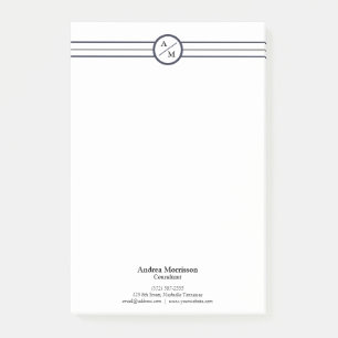 Bloco De Notas Monograma Profissional Moderno