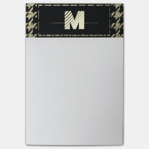 Bloco De Notas Monograma profissional moderno de Houndstooth