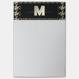 Bloco De Notas Monograma profissional moderno de Houndstooth