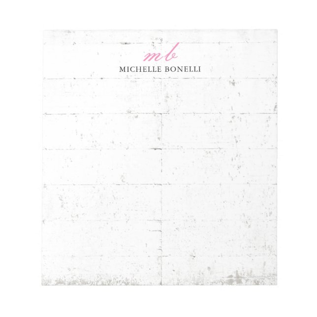 Bloco De Notas Monograma Profissional Moderno Mínimo (Frente)