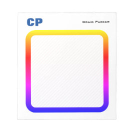 Bloco De Notas Monograma Profissional Simples Minimalista em Negr