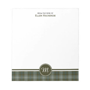 Bloco De Notas Monograma resistido Douglas do Tartan do clã