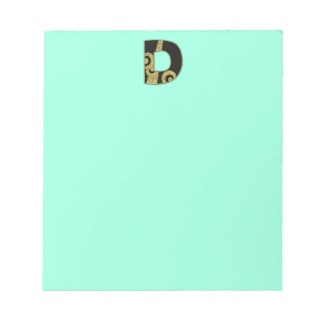 Bloco De Notas monograma retrô - D (Frente)