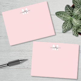 Bloco De Notas Monograma Rosa Corado