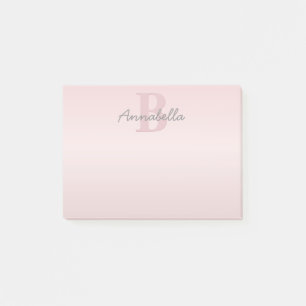 Bloco De Notas Monograma Rosa Personalizável e Seu Script De Nom