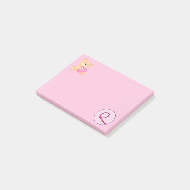 Bloco De Notas Monograma Rosa Q (Inclinado)