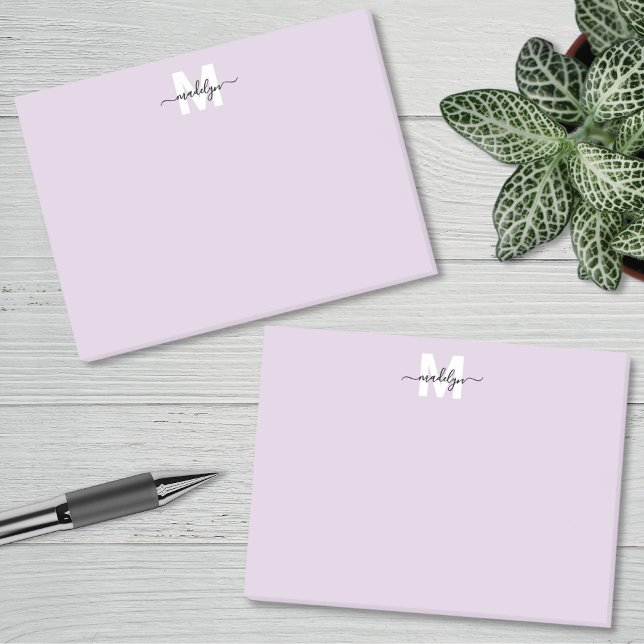 Bloco De Notas Monograma Roxo (Purple Monogram Post-it Notes)