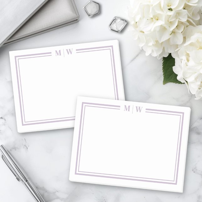 Bloco De Notas Monograma Roxo (Purple Monogram Post-it Notes)