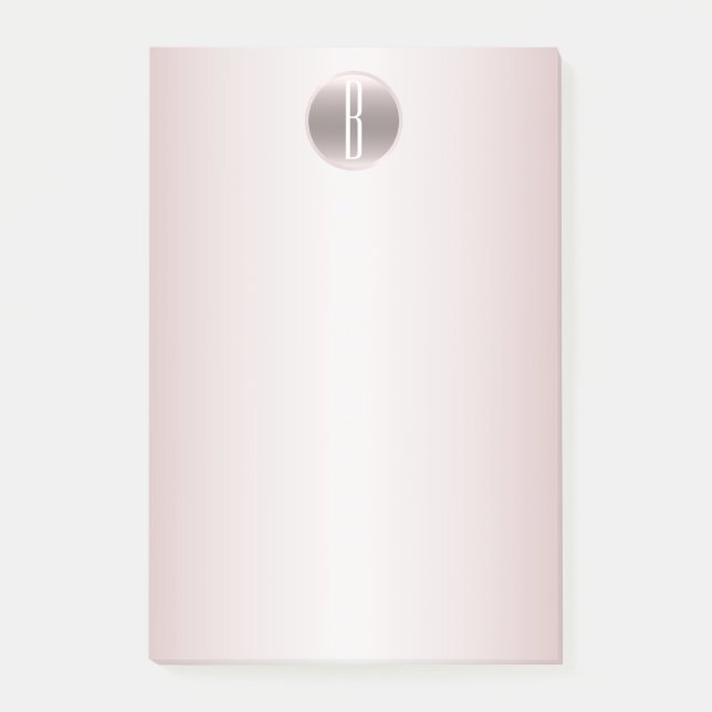 Bloco De Notas Monograma Russo de Glama Rosa e Brilhante (Frente)