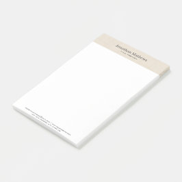 Bloco De Notas Monograma Simples e Elegante de Textura de Creme d