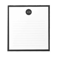 Monograma Simples Moderno Mínimo de Círculo Branco