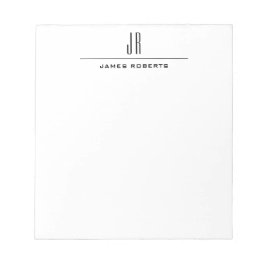 Bloco De Notas Monograma Simples Moderno Profissional Personaliza