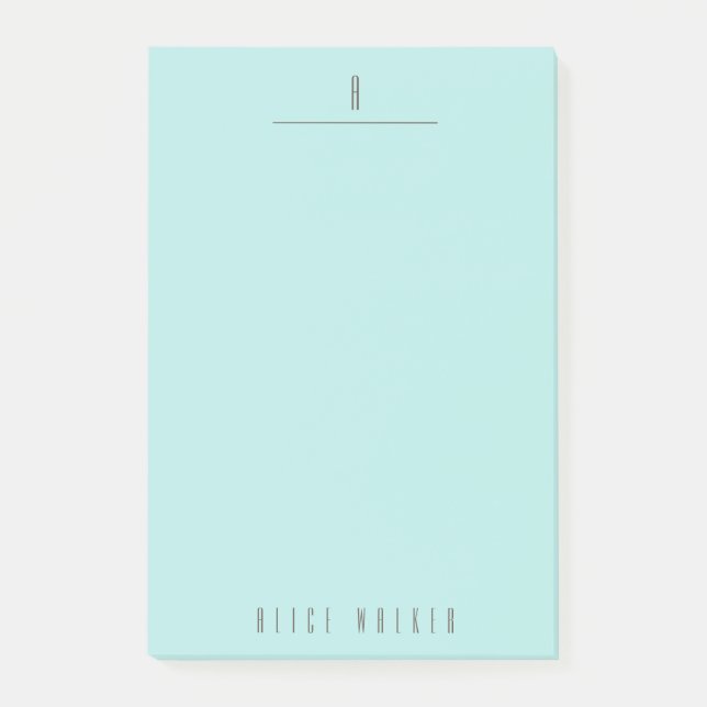 Bloco De Notas monograma sofisticado moderno (Frente)